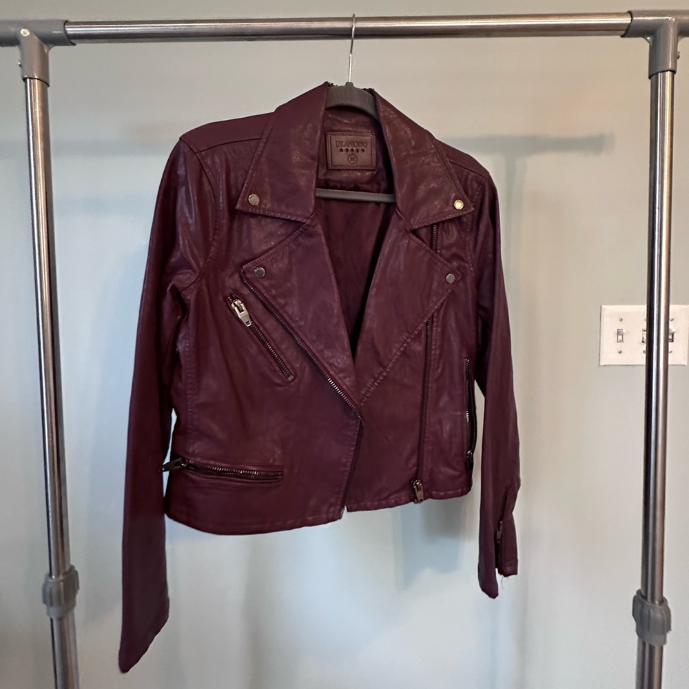 Maroon Blank NYC Faux Leather Jacket